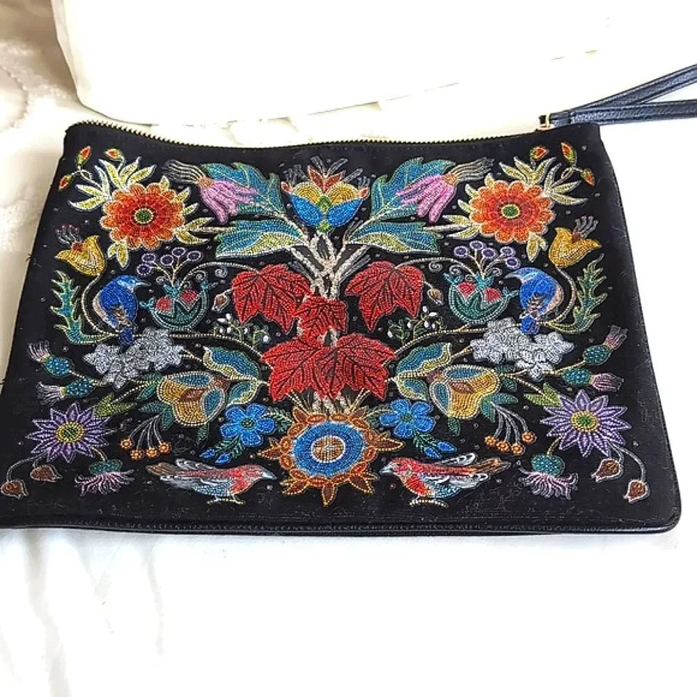 Ela +Belcourt Artisan Collection Canvas Clutch... Limited Edition